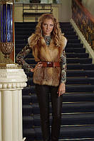Жилет жилетка из цельной лисы Fox fur vest made of whole skins, length=67 cm