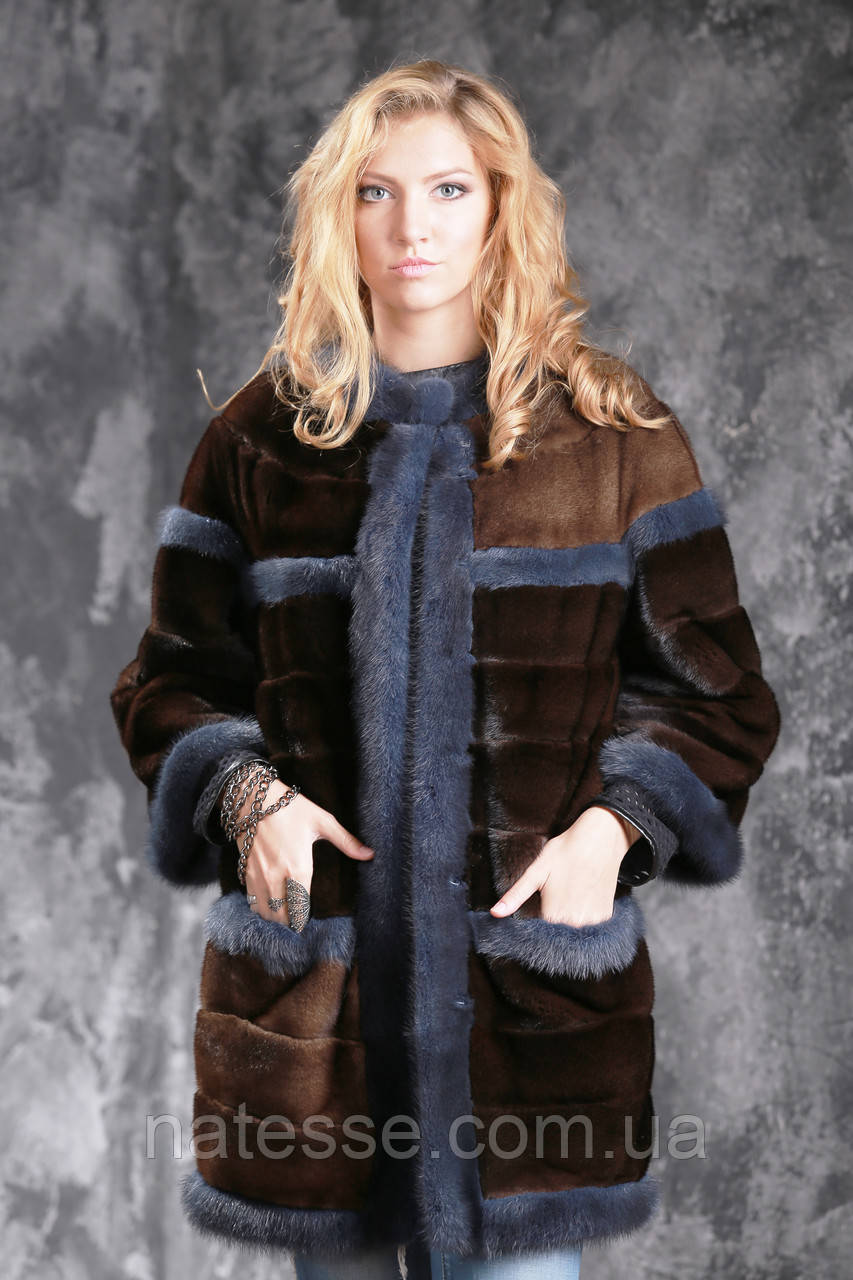 Шуба из американской норки GLAMA Real mink fur coats jackets - фото 1 - id-p1981833173