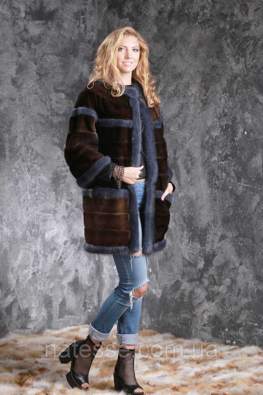 Шуба из американской норки GLAMA Real mink fur coats jackets - фото 2 - id-p1981833173