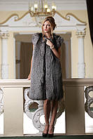 Жилет з чорнобурки "Люсьєна" SAGA Silver fox fur vest gilet sleeveless
