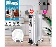 Обігрівач масляний радіаторний DSP KD3021 2000Вт Побутовий електрорадіатор радіатор на 9 секцій, фото 4