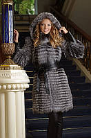 Шуба жилет жилетка з чорнобурки silver fox fur coat jacket vest gilet