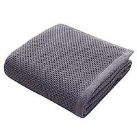 Рушник банний нового покоління суперм'який вафельний світло-сірий 70х140см