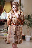 Шуба меховое пальто полушубок жилет из лисы Fox fur coat and vest