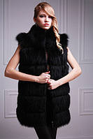 Жилет з чорного песця (розпуск) black-dyed blue fox fur vest