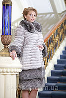 Шуба кожушок з песця і чорнобурки blue fox and silver fox fur coat