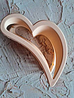 Зажимы, крабики для волос, краб пластиковый сердце с каучуковым покрытием пудра 9 см