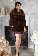 Шуба из куницы и американской норки "Клара" marten and mink fur coat jacket