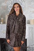 Пальто из каракульчи свакара с шарфом swakara broadtail jacket coat furcoat