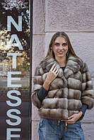Кожушок з світлою куниці "Анна" marten fur coat jacket
