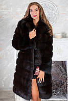 Шуба из темной куницы "Галла" marten fur coat jacket