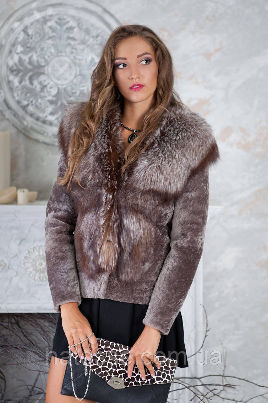 Полушубок и жилетка из чернобурки и мутона "Мирра" silver fox fur coat jacket vest gilet - фото 1 - id-p1981833528