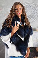 Шуба кожушок з чорнобурки "Софія" silver fox fur coat jacket