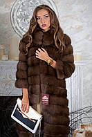 Шуба з темної куниці "Олександра" marten fur coat jacket