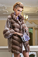 Шуба зі світлої куниці і каракульчі "Ванда" marten fur coat jacket