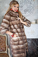 Шуба полушубок жилетка из светлой куницы "Земфира" marten fur coat jacket