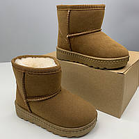 Уггі зимові дитячі зимове утеплене взуття для дитини 27 розмір / устілка 16,7 см коричневі