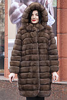 Шуба з російського соболя кольору Тортора "Міранда" sable jacket fur coat