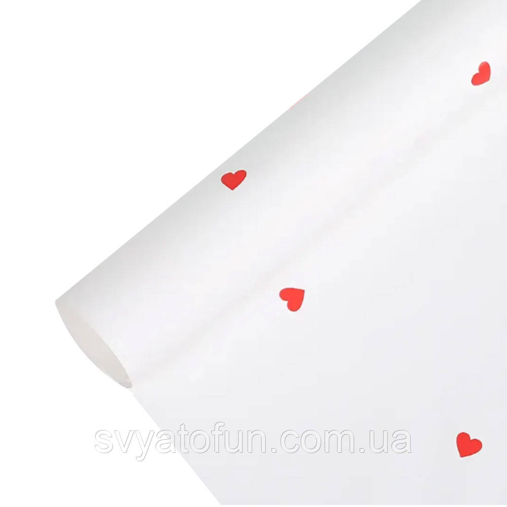 Плівка матова в аркушах "Серця" біла