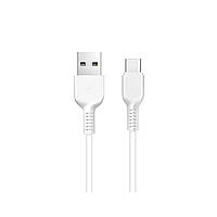 Кабель HOCO X13 USB to Type-C 3A, 1m, PVC, PVC connectors, White inc