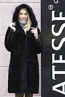 Норковая шуба с капюшоном "Иолана" из норки BlackNafa mink furcoat jacket