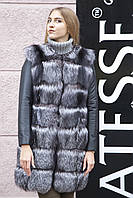 Шуба меховое пальто из чернобурки "Арабелла" silver fox fur coat jacket