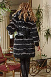 Хутряне пальто з чорної лисиці, чорнобурки, фото 3
