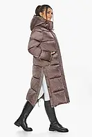 Зимова довге жіноче пальто з високим коміром Braggart Angel's Fluff