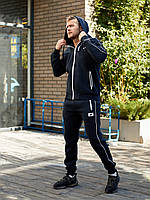 Мужской теплый спортивный костюм Nike на флисе, зимний спорт костюм Найк утепленный с капюшоном Турция fms