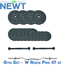 Набір штанга гантелі комплект набірний гантелі штанга композитні для дому Newt Gym Set-W Rock Pro 47 кг