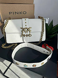 Жіноча сумка Пінко біла Pinko White