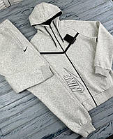 Мужской спортивный костюм Nike Найк теплый зимний с капюшоном серый fms