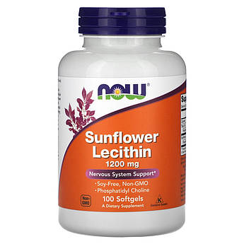 Соняшниковий лецитин Now Foods Sunflower Lecithin 1200 мг 100 капсул