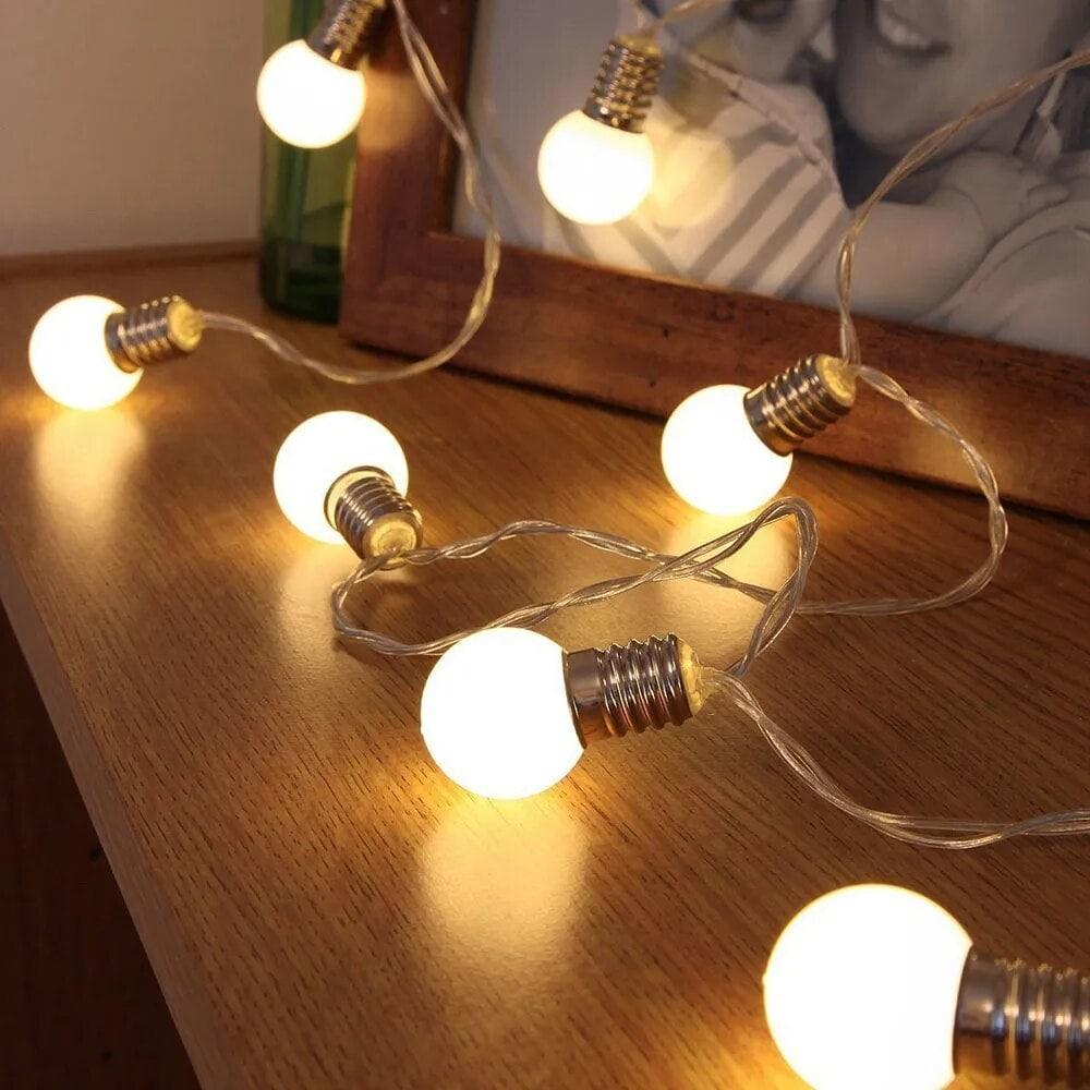 Гірлянда світлодіодна Лампочки 18мм на ялинку 40 LED 7м перехідник