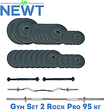 Набір штанги гантелі комплект набірний гантелі штанги композитні для дому Newt Gym Set 2 Rock Pro 95 кг