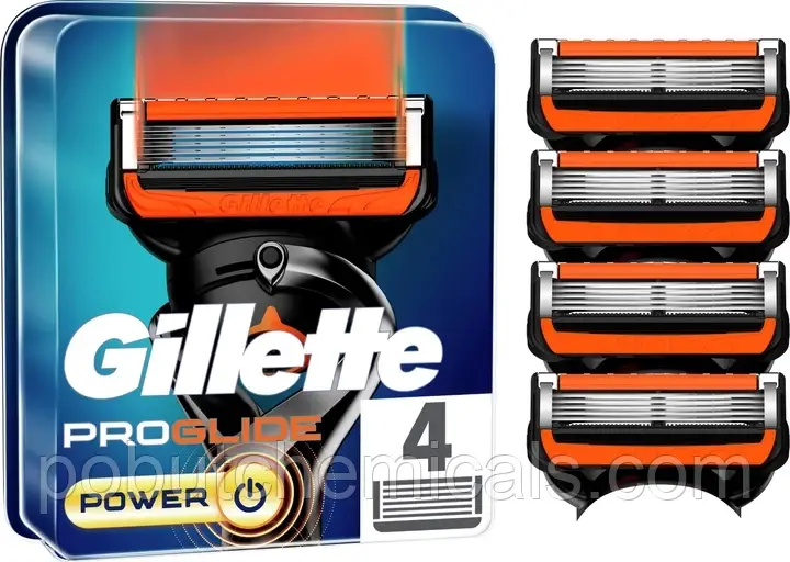 Змінні картриджі для гоління (Леза) Gillette Fusion 5 лез ProGlide Power 4 шт