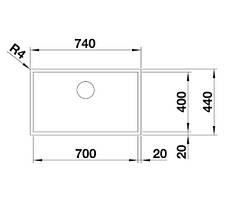 Кухонна мийка, що вбудовується в стільницю Blanco ZEROX 700-IF 526246 - сталь, фото 2