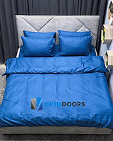 Синее постельное белье, комплекты постельного белья синего цвета страйп-сатин Opendoors