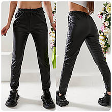 Жіночі лосини з матової екошкіри весна-осінь розміри норма та батал