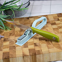 Точилка для кухонних ножів ручна механічна пластикова з точильним каменем Морський