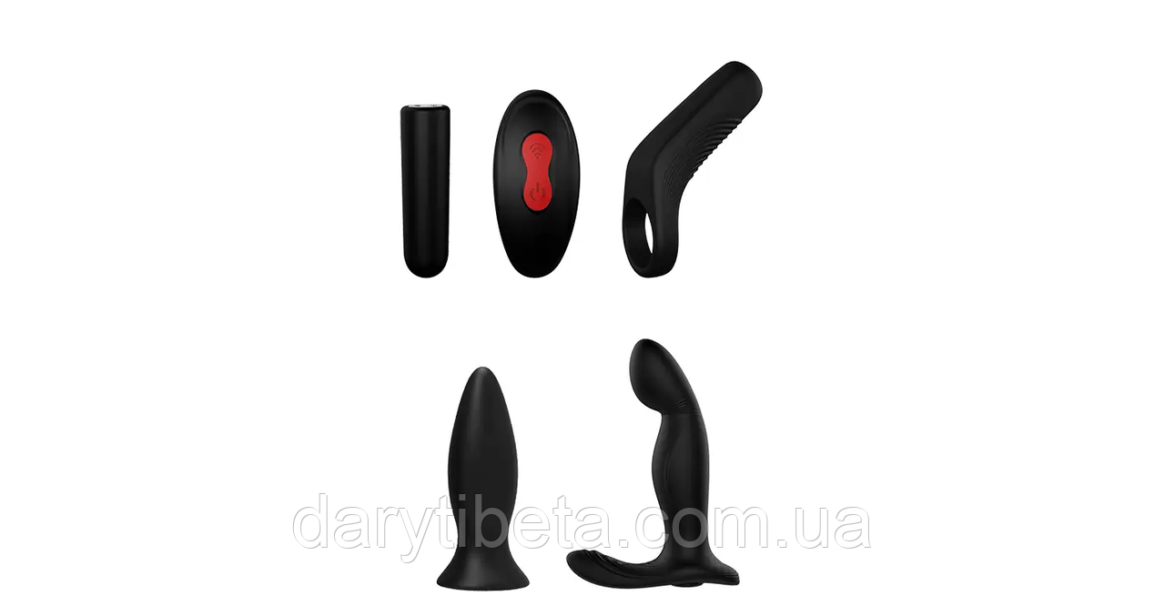 Набір секс іграшок для чоловіків DREAM TOYS LOT OF LOVE DUSKY PLEASURE SET BLACK, 4 шт. у наборі