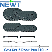 Набір штанги гантелі комплект набірний гантелі штанги композитні для дому Newt Gym Set 2 Rock Pro 110 кг