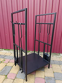 Набір для каміна LOFT кований No9 чорний із дровницею