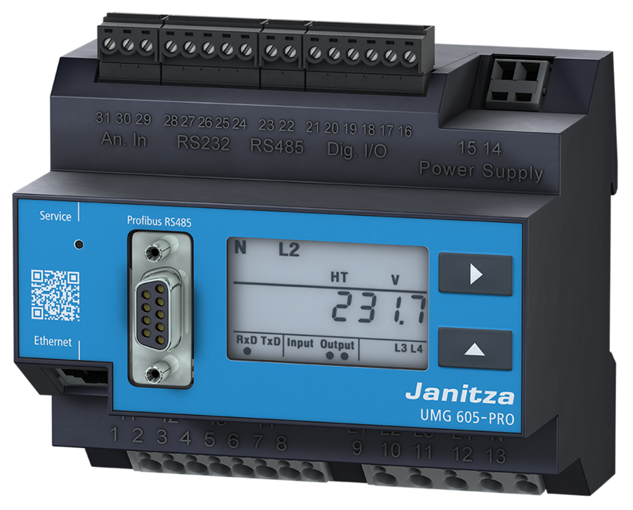 Многофункциональный анализатор качества электроэнергии Janitza UMG 605-PRO - фото 1 - id-p1981875577