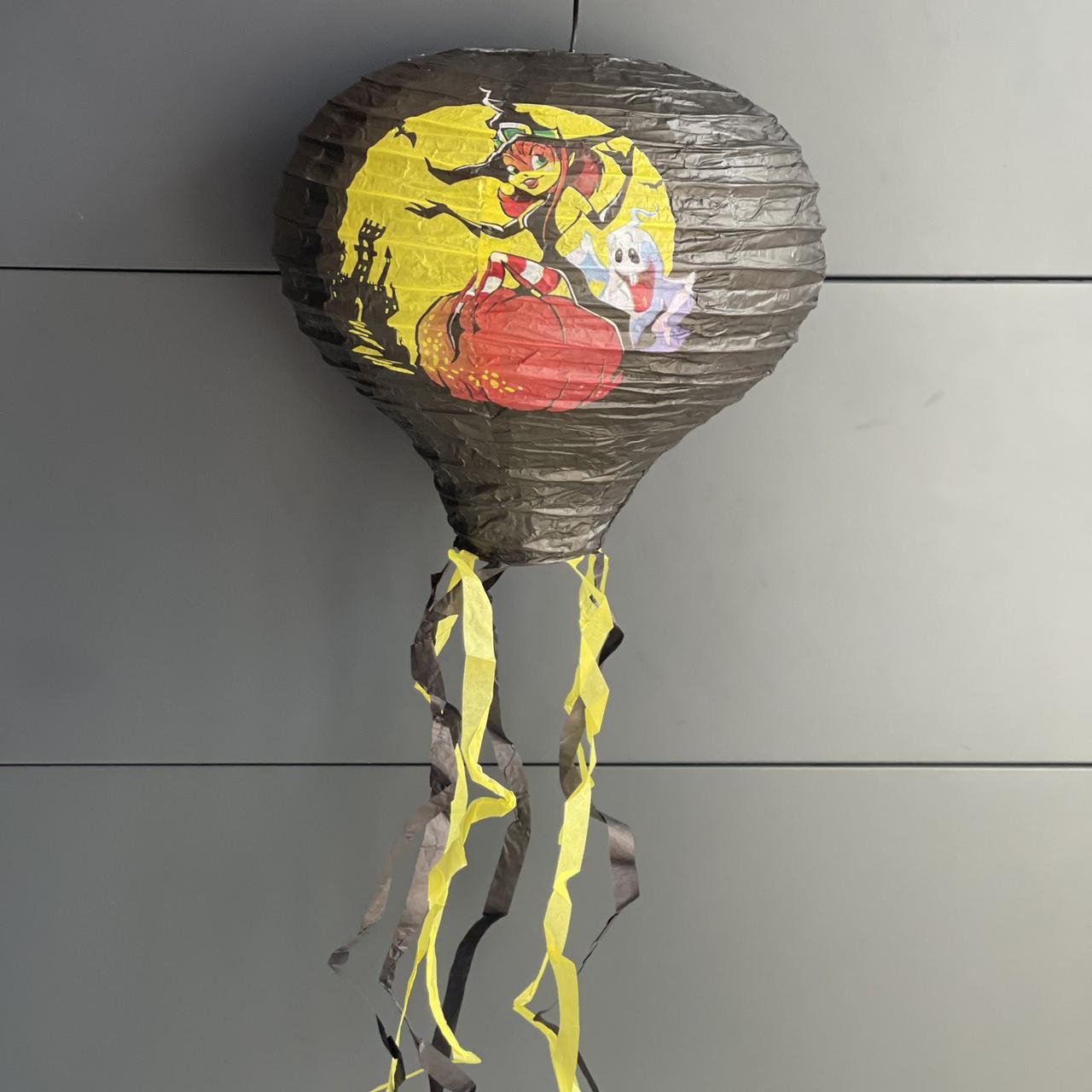 Куля підвісна, паперова "Відьмочка" на Хелловін, 30*70 см, Декор подвесной "Ведьмочка" на хэллоуин, фото 1