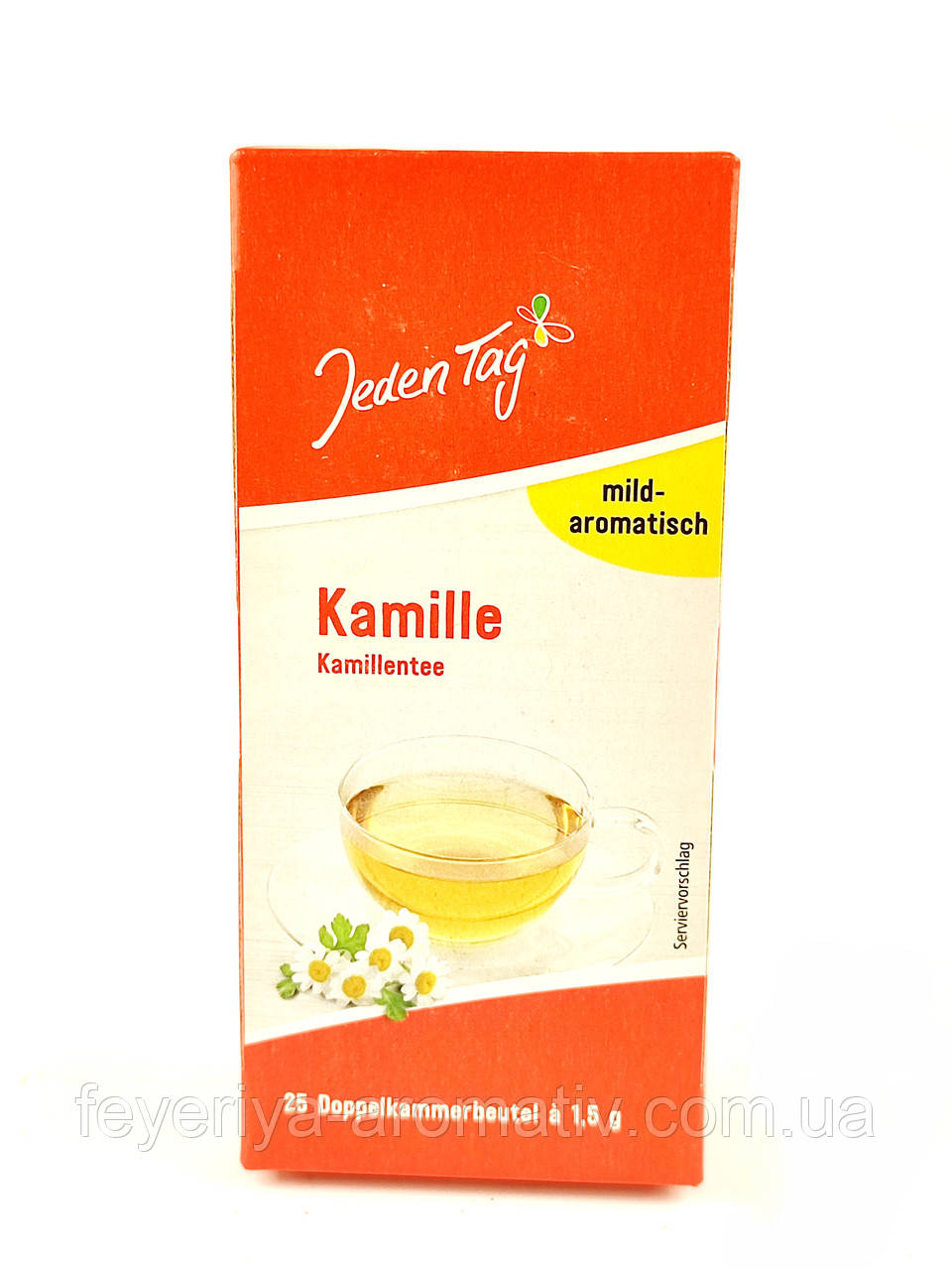 Чай трав'яний із ромашки Jeden Tag Kamille mild-aromatisch 25 пакетиків 37,5 г Німеччина