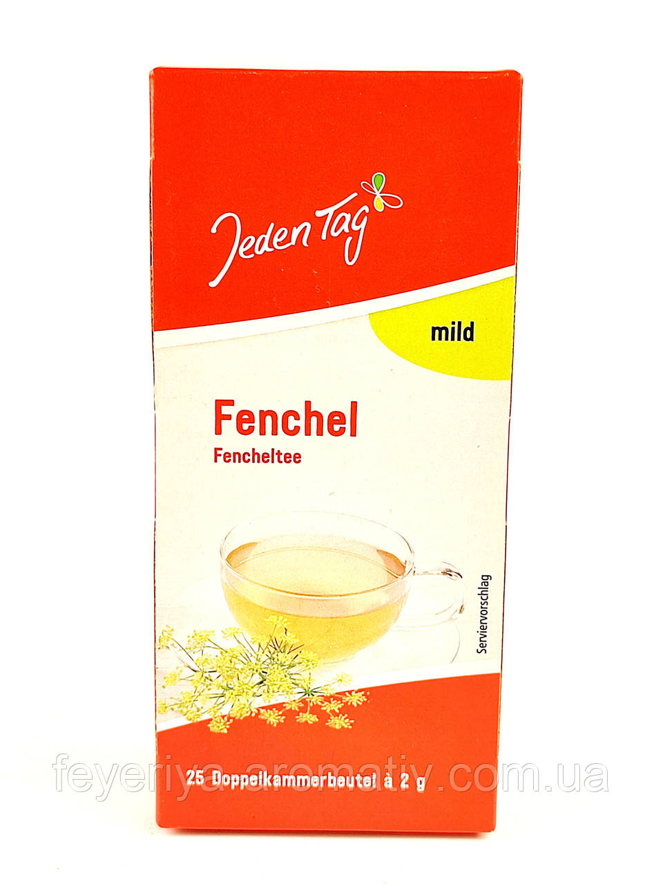 Чай помірний трав'яний із фенхеля Jeden Tag Fenchel 25 пакетиків 50 г Німеччина