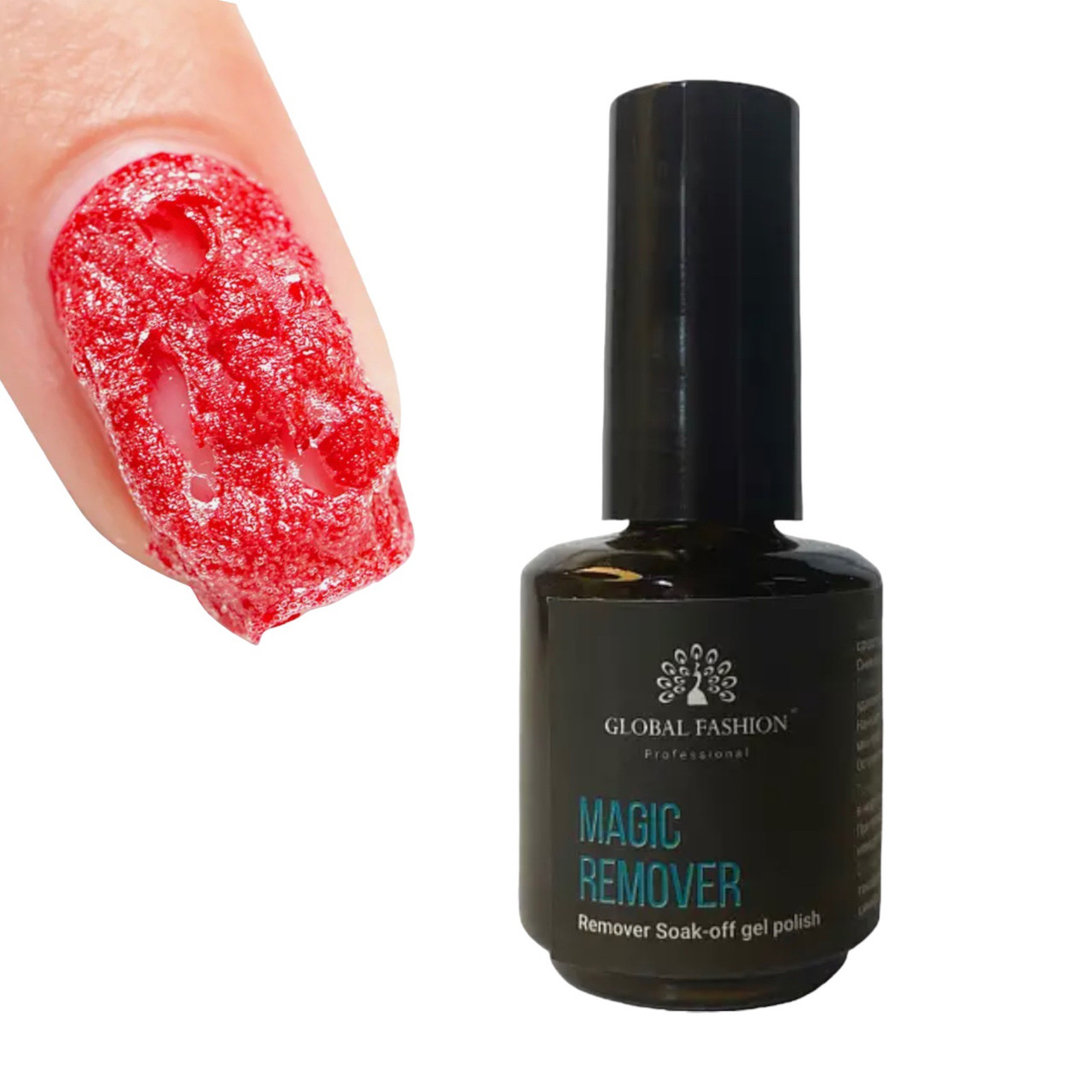Смарт-ремувер засіб для зняття гель-лаку без фольги Global Fashion Magic Remover, 15 мл