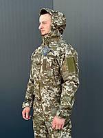 Военный костюм пиксель из флиса софт шелл, Теплая форма пиксель, Тактичний костюм камуфляжный Soft Shell