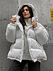 Стильний пуффер оверсайз із капюшоном модні кольори Gwm2535, фото 10